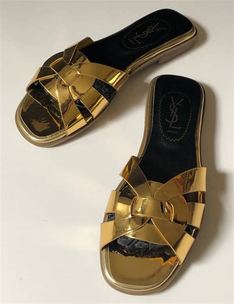 ysl tribute flat sandal replica|YSL tribute sandals with tights.